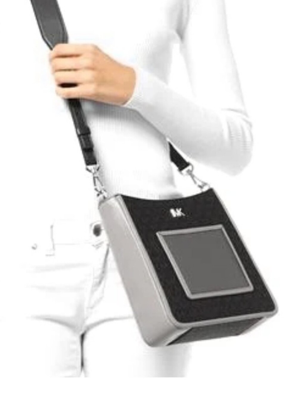 Michael Kors Gray MK Crossbody Bag - Picture 12 of 13